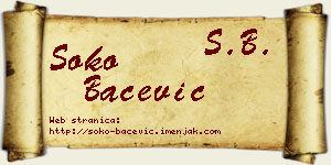 Soko Bačević vizit kartica